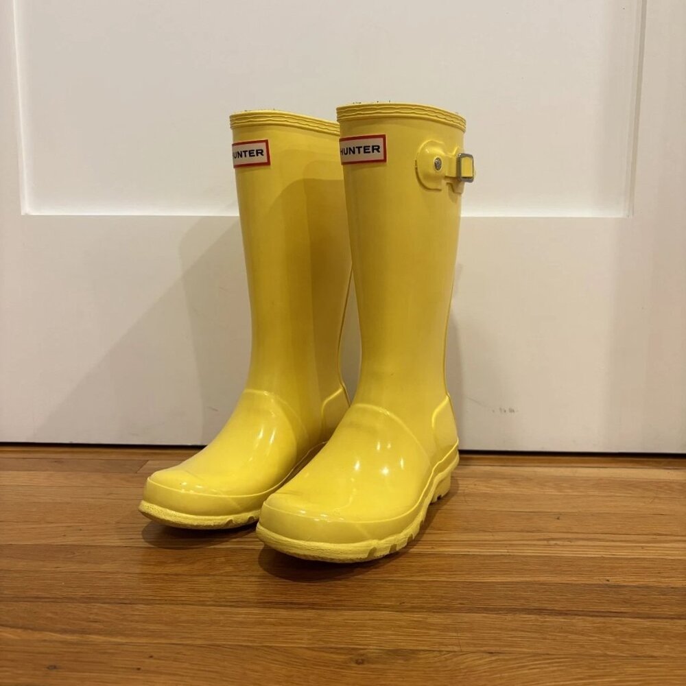 Hunter Kids Yellow Rain Boots